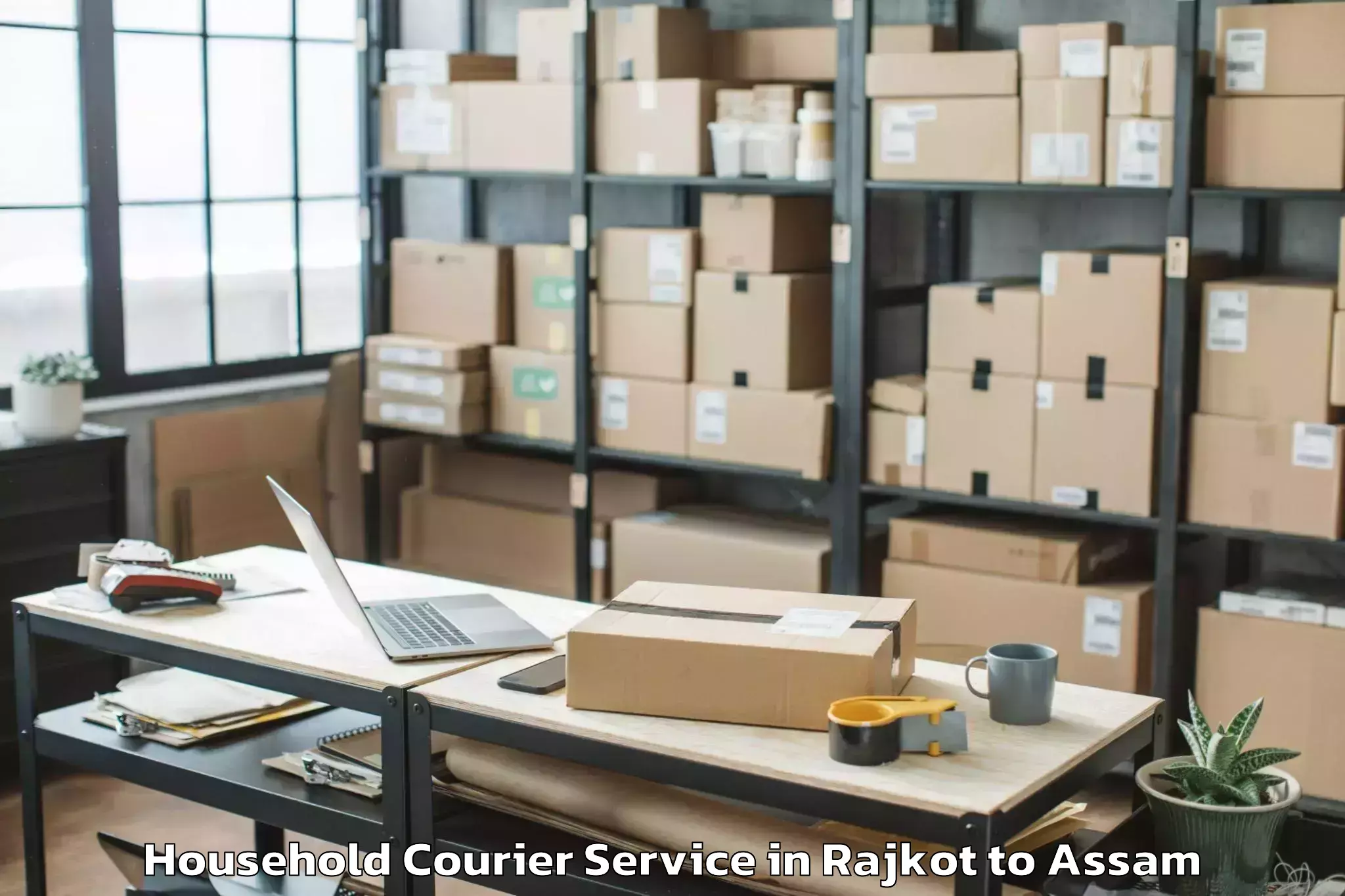 Affordable Rajkot to Moranhat Town Household Courier